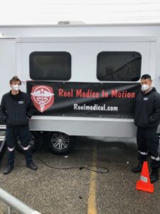 Reel Medics in Motion on Set Testing Truck