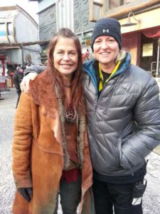 Linda Hamilton on Set with Sheri